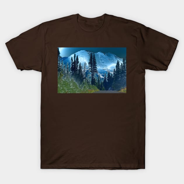 Enchanted Mount Rainier Evening T-Shirt by SeaChangeDesign